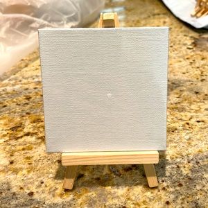 36 mini easels with 4x4 canvas.